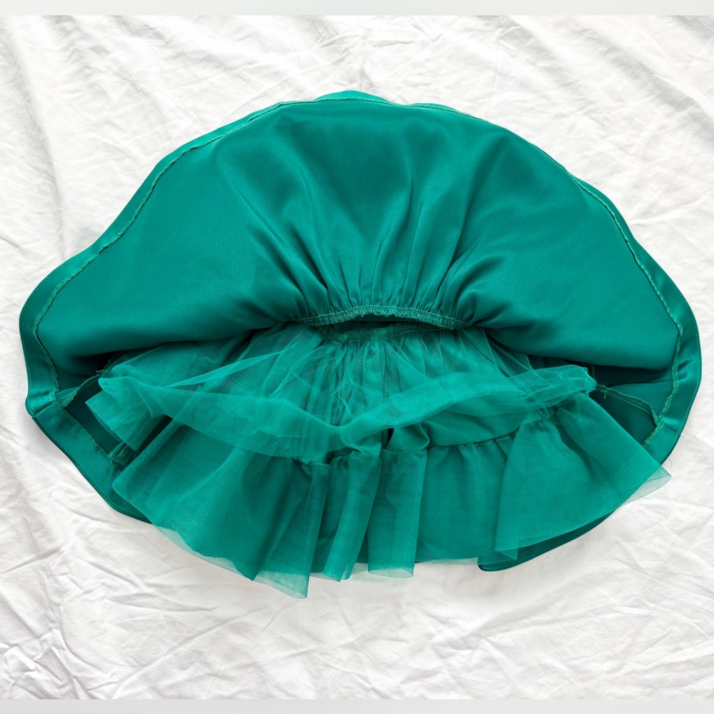 Janie & Jack The Satin Holiday Dress Emerald Green | Toddler 18-24m - Picture 10 of 14